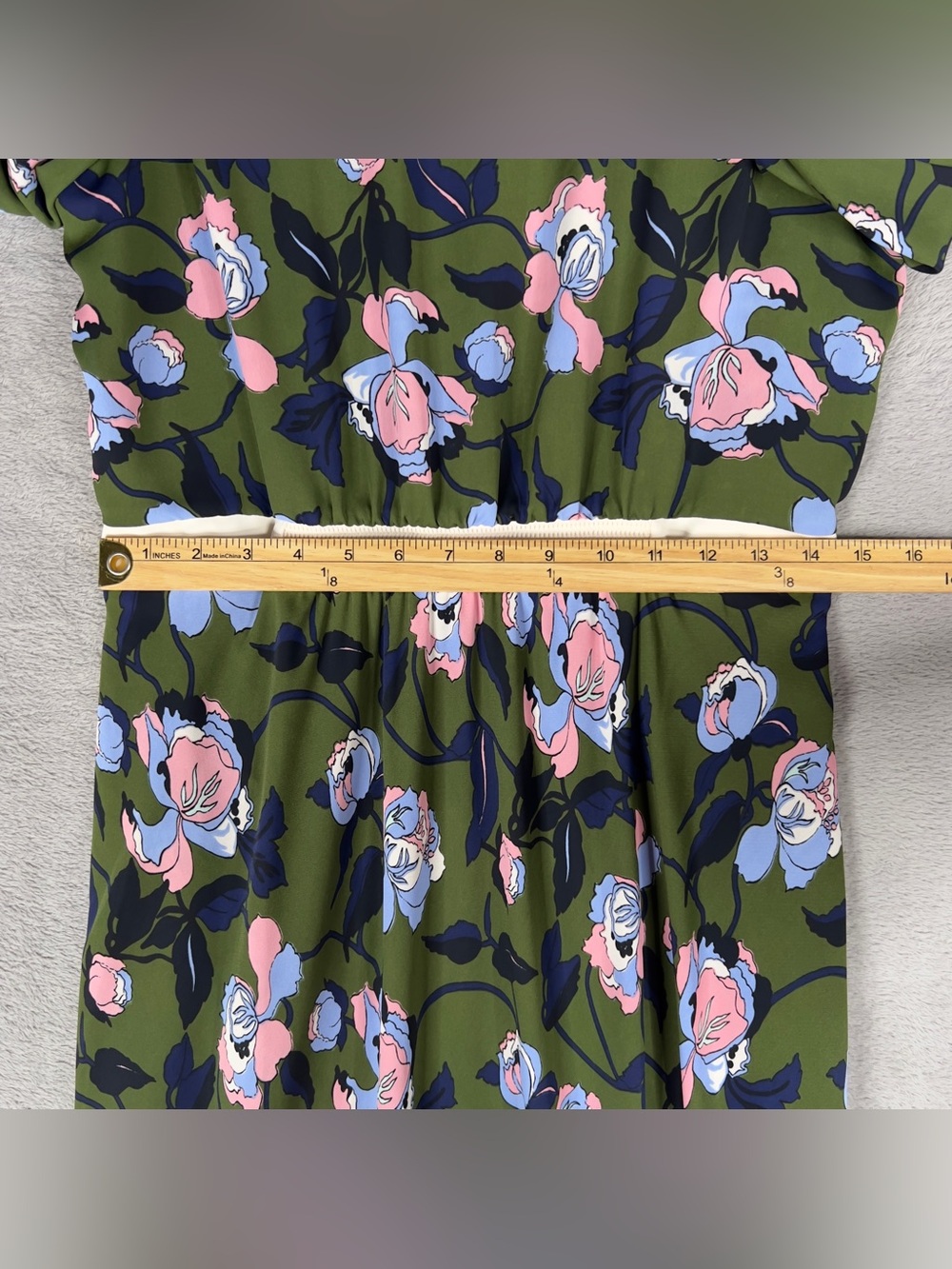 ME+EM Rose Print Panelled Midi Dress Women's Size 6 Floral Button Lined Pockets - Picture 13 of 14
